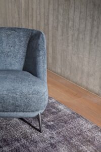 Luxury Italian Velvet armchair in a modern home