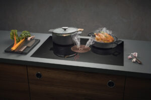 Bora Pure surface induction cooktop with integrated cooktop extractor sold by Krieder UK