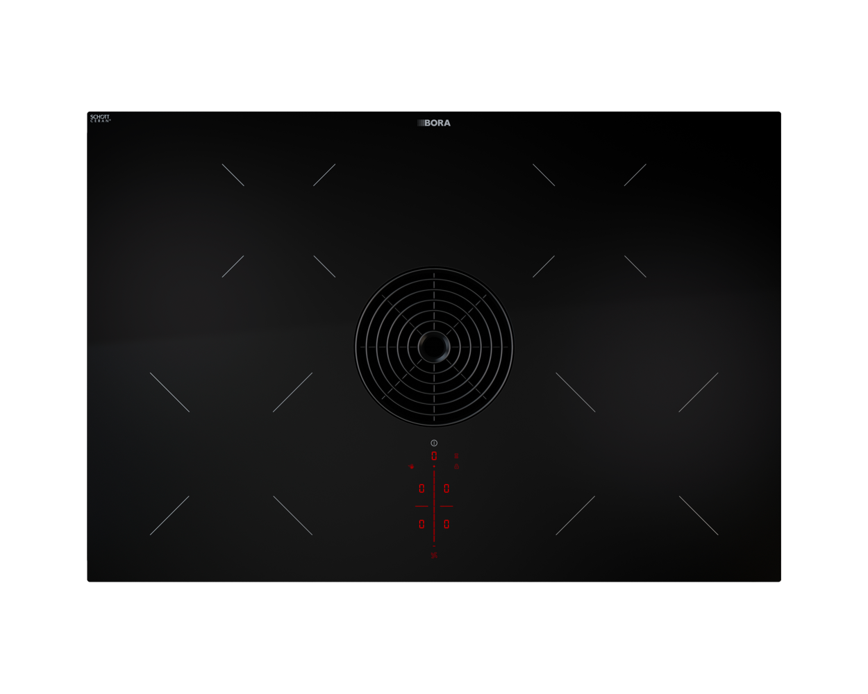 Bora Pure surface induction cooktop with integrated cooktop extractor sold by Krieder UK