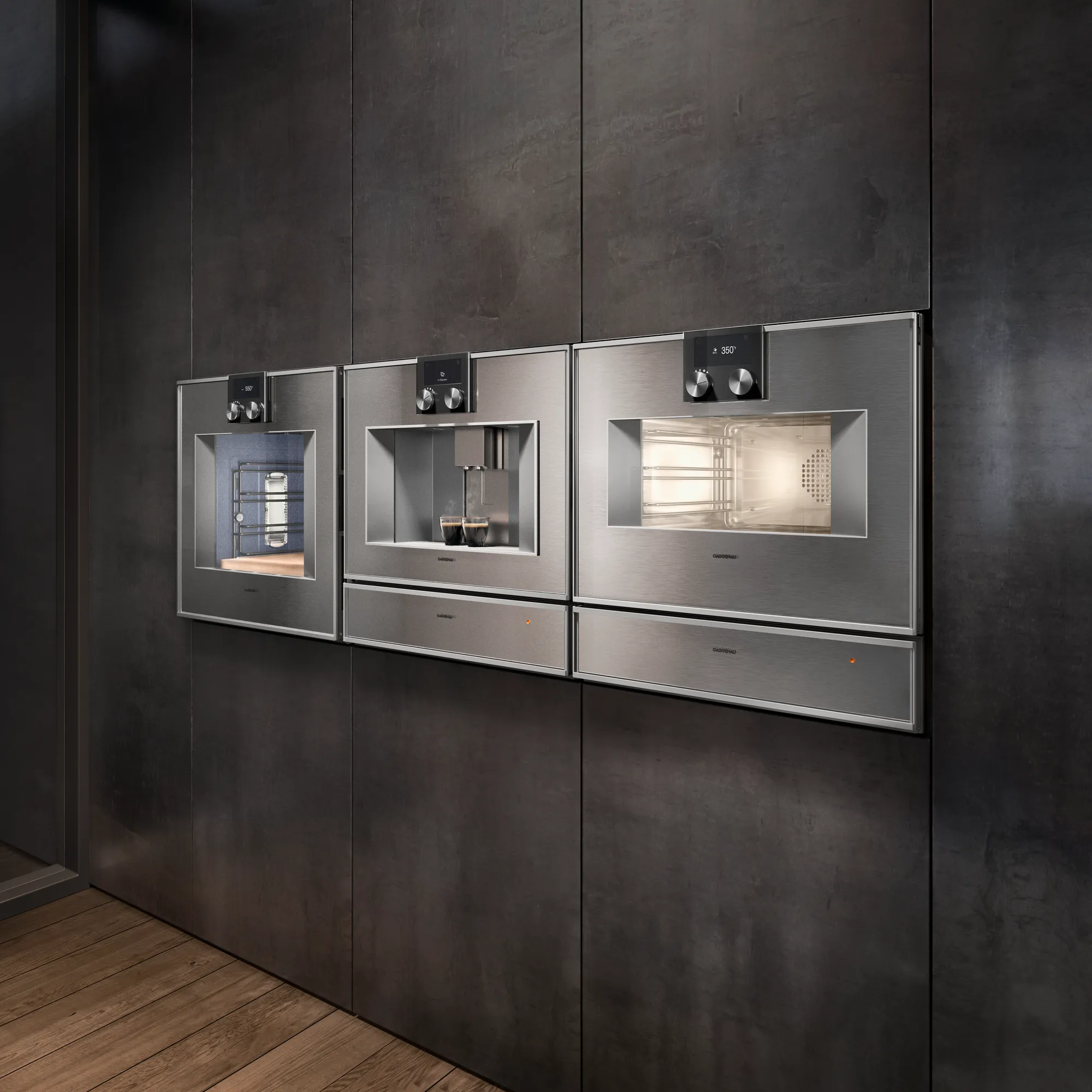 Luxury kitchen appliance brand Gaggenau 400 series oven. Buy in the UK with Krieder.