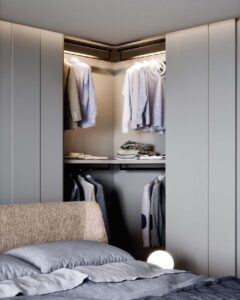 Luxury 3D effect sliding wardrobe, designed in Italy, fitted to your home by Krieder.