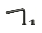 Minimal black outdoor kitchen tap. Outdoor kitchens designed and fitted by Krieder in the UK and Europe.