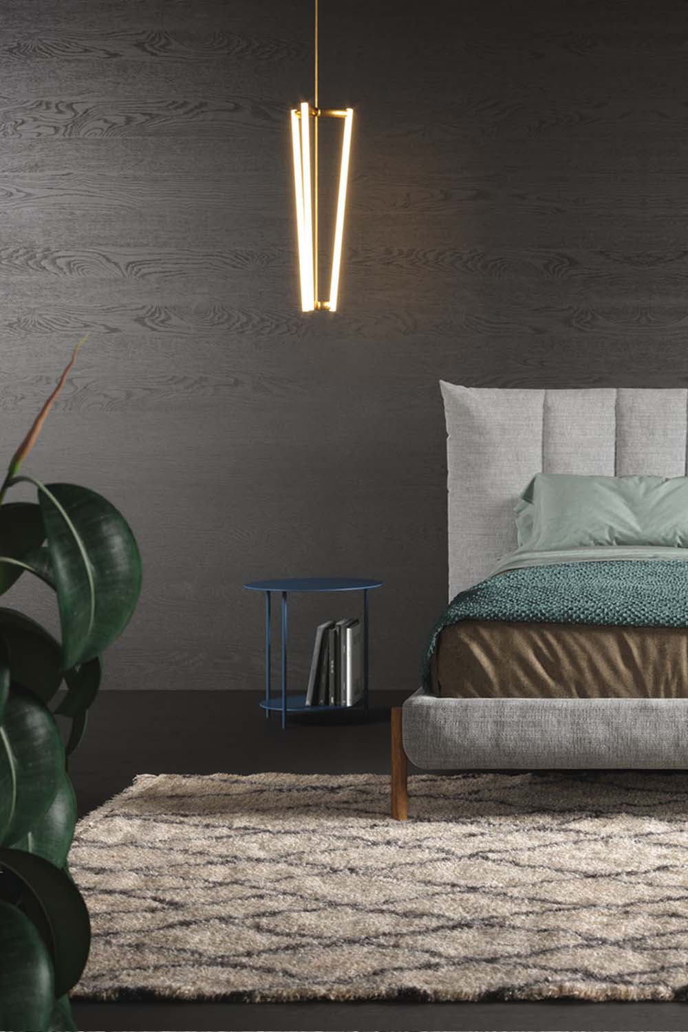 Groove luxury, modern, contemporary Italian bed by Novamobili. Sold by Krieder UK.