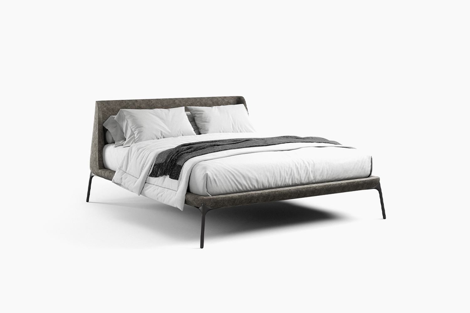 Velvet luxury, modern, contemporary Italian bed by Novamobili. Sold by Krieder UK.