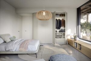 Contemporary Italian fitted hinged wardrobes, designed for your bedroom by Krieder UK.