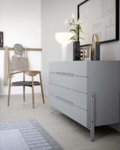 Float luxury Italian bedside table and drawer unit by Novamobili. Sold by Krieder UK.