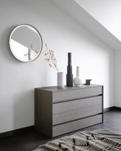Pitagora luxury Italian bedside table and drawer unit by Novamobili. Sold by Krieder UK.