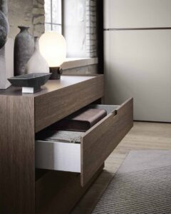 Quarantacinque luxury Italian bedside table and drawer unit by Novamobili. Sold by Krieder UK.