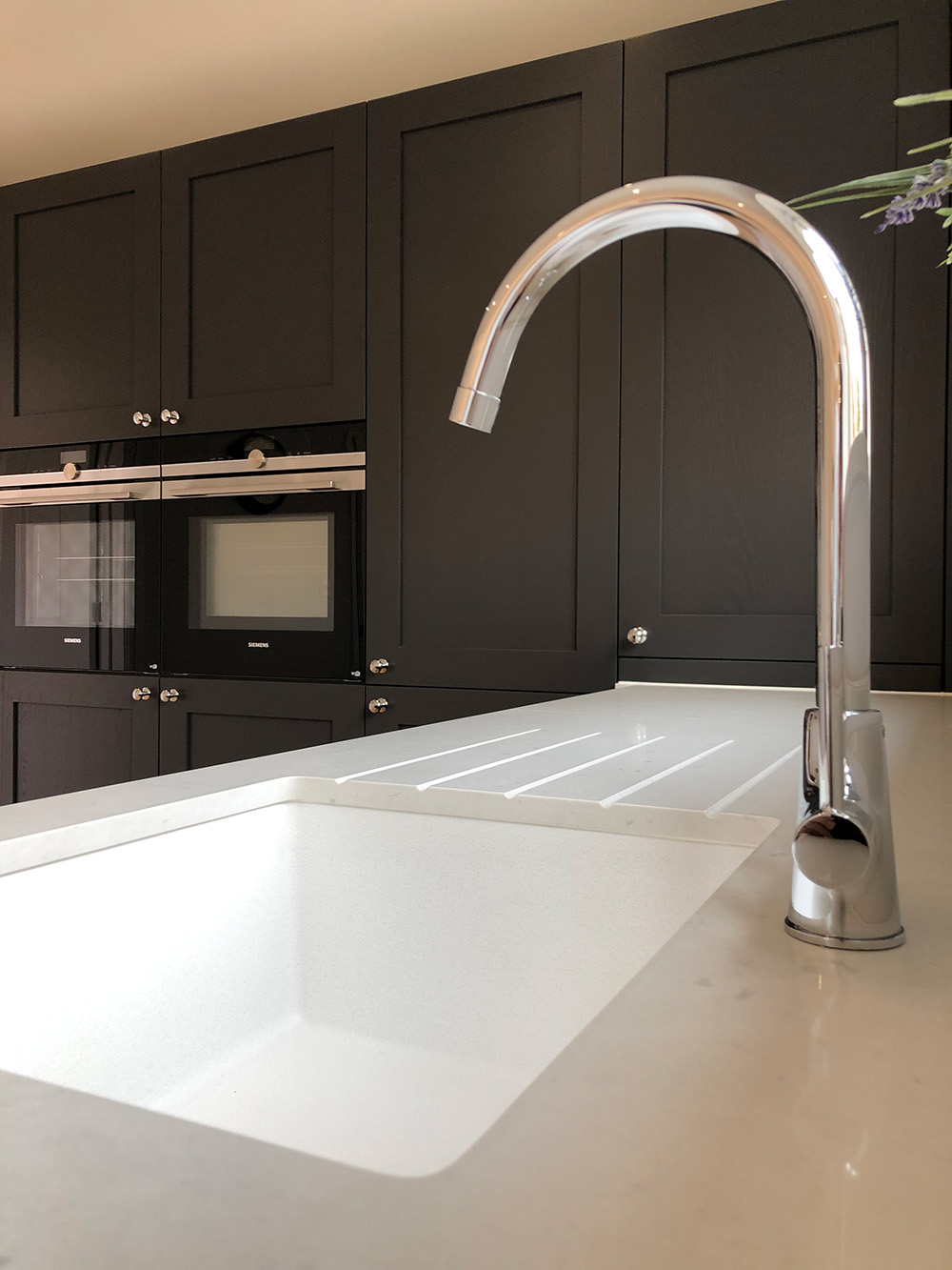 Luxury kitchen installation in a high-end residential project, showing professional fit and finish